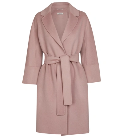 's Max Mara Arona Belted Virgin Wool Coat In Pink