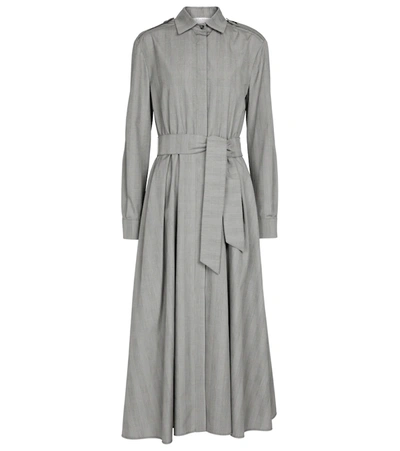 Max Mara Fido Belted Prince Of Wales Cotton Dress In Nero Bianco