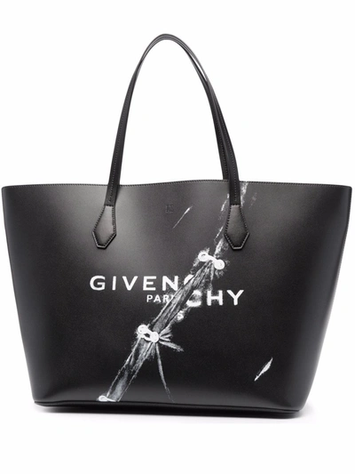 Givenchy Trompe-l'œil Shopping Tote Bag In Schwarz