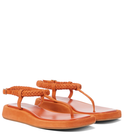 Gia Borghini Gia/rhw Rosie 3 Suede Thong Sandals In Orange