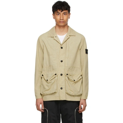 Stone Island Off-white Tela Smerigliata Jacket In Sand | ModeSens