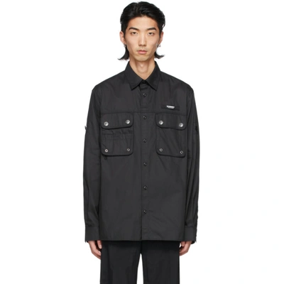 Burberry Black Logo Appliqué Technical Shirt In Schwarz