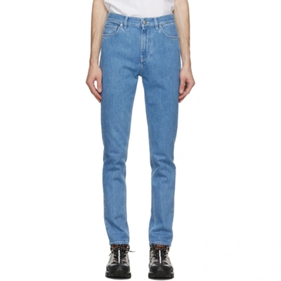 Burberry Blue Denim Slim Jeans In Mid Blue