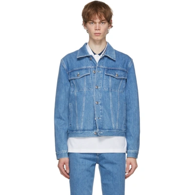 Burberry Blue Denim Satchwell Jacket In Mid Blue