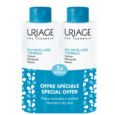Uriage Thermal Micellar Water For Normal To Dry Skin 2 X 500ml (special Offer)