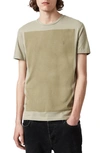 Allsaints Lobke Cotton Colorblock T-shirt In Jasper/ Willow Taup