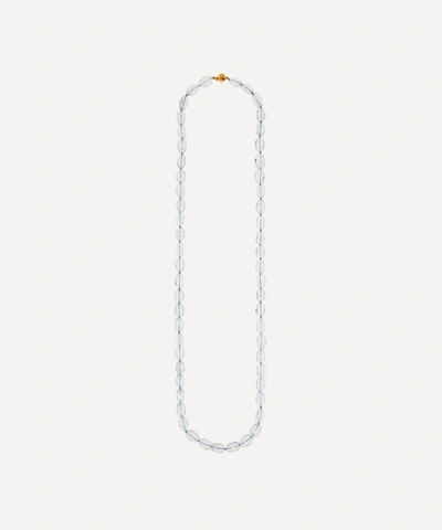 Kojis Long Rock Crystal Beaded Necklace In Gold