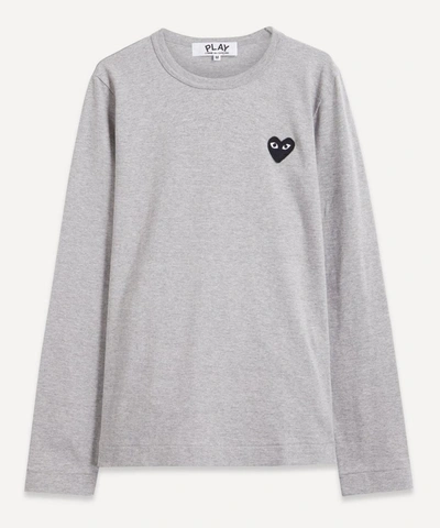 Comme Des Garçons Play Heart Logo Long-sleeve T-shirt In Grey