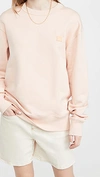 Acne Studios Crew Neck Sweatshirt In Powder Pink