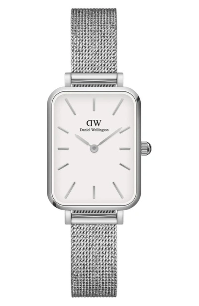Daniel Wellington Women's Quadro Sterling Silver-tone Stainless Steel Watch 20 X 26mm