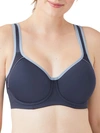 Wacoal Women's Contrast Trim Contour Sport Bra 853302 In Ombre Blue Ashley Blue