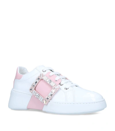 Roger Vivier Leather Embellished Viv Skate Sneakers In Mixed Colours