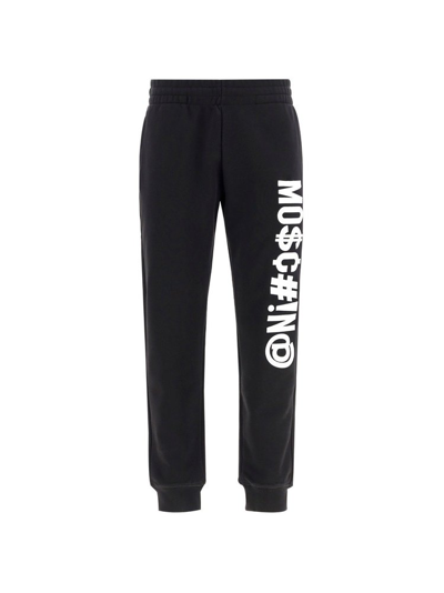 Moschino Symbols Logo刺绣运动裤 In Black