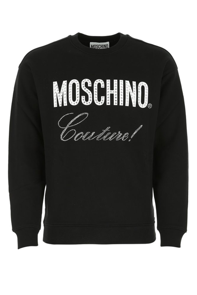 Moschino Black Crystal-embellished Cotton Sweatshirt