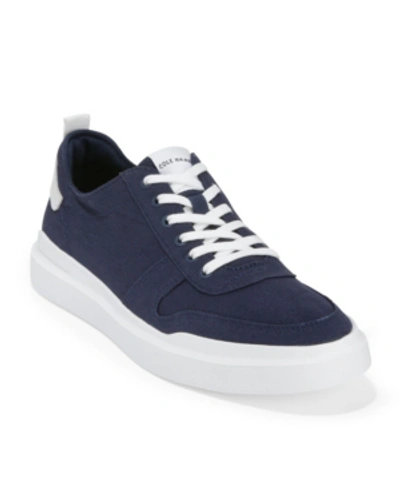 Cole Haan Men's Grandprø Rally Court Low Top Sneakers In Marine Blue Canvas/optic White