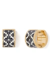 Kate Spade Gold-tone Flower Huggie Hoop Earrings In White