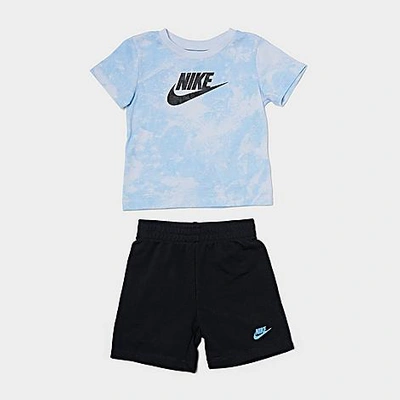 Nike Kids' Little Boys Sportswear Magic Short Sleeve Short Set, 2 Piece In Black