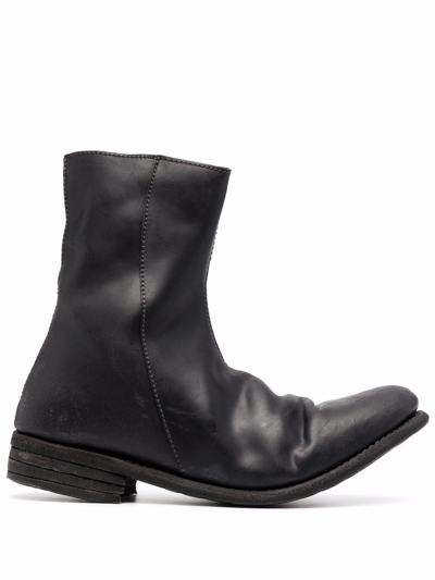 Poème Bohèmien Zip-up Leather Boots In Black