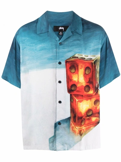 STUSSY DICE-PRINT SHORT-SLEEVED SHIRT 