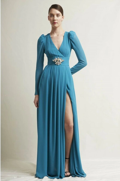 Stefano De Lellis Alida Long Sleeve Georgette Gown