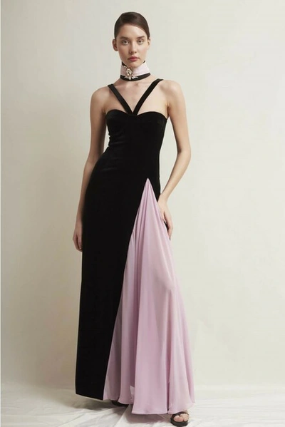 Stefano De Lellis Doris Velvet Georgette Gown