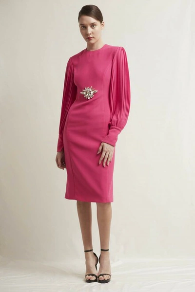 Stefano De Lellis Evelyn Long Sleeve Crepe Dress