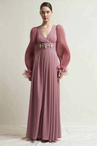 Stefano De Lellis Isabel Long Sleeve Georgette Gown