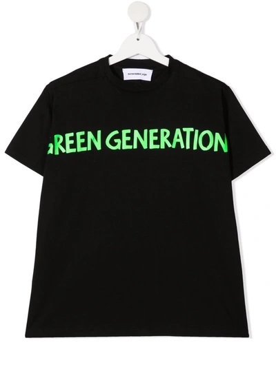 Scrambled_ego Teen Slogan-print Cotton T-shirt In Black