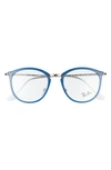 Ray Ban 7140 51mm Optical Glasses In Blue Silver