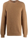 Apc Ludo Ribbed-knit Jumper In Brown