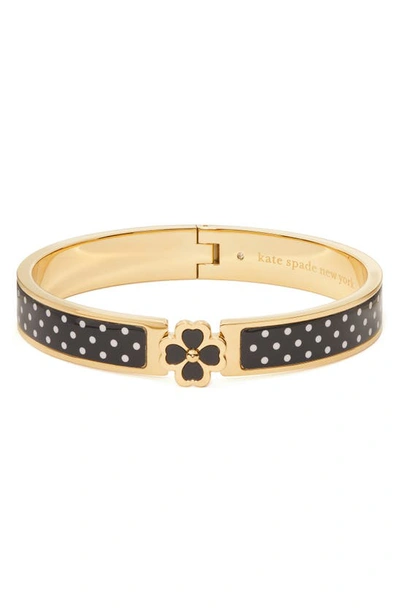 Kate Spade Heartful Hinged Bangle In Black/white