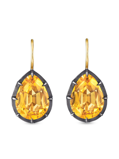 Fred Leighton Collection 18-karat Gold, Sterling Silver And Citrine Earrings