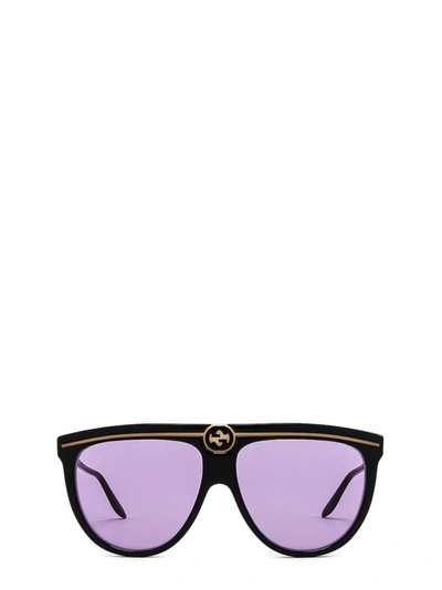 Gucci Eyewear Aviator Frame Sunglasses In Black