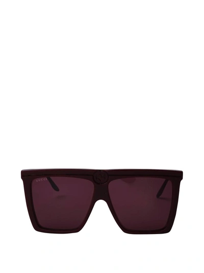 Gucci Eyewear Square Frame Sunglasses In Red