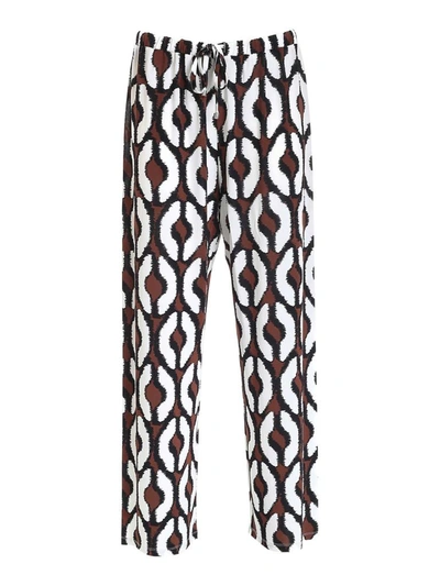 Max Mara Beachwear Printed Drawstring Pants In Multi