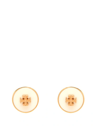 Tory Burch Kira Circle Stud Earrings In White