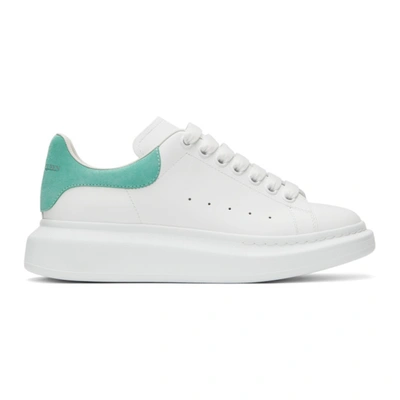 Alexander Mcqueen White & Blue Oversized Sneakers In 9344 White/teal