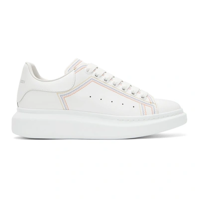 Alexander Mcqueen White Embroidered Oversized Sneakers In 9035 White/multi