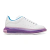 Alexander Mcqueen Man White And Blue Oversize Sneakers With Purple Transparent Sole In White/ca.fl/fl.b/whi