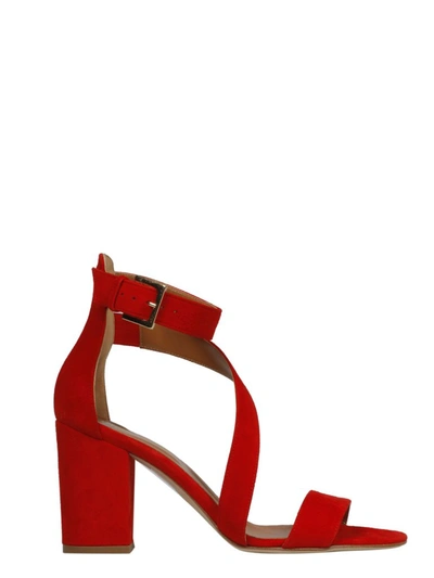 Paris Texas Diagonal Strap Sandals In Red
