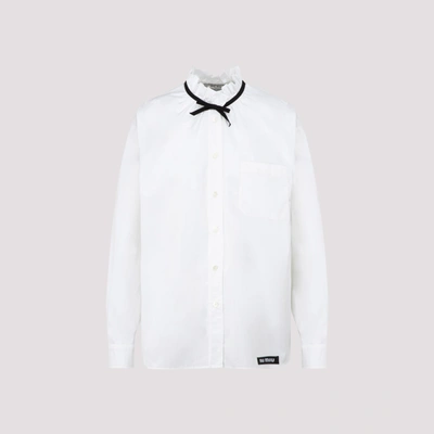 Miu Miu Ruffled Collar Shirt In White