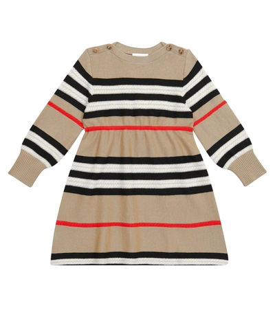 Burberry Kids' Little Girl's & Girl's Leeta Wool-cashmere Knit Striped Dress In Beige