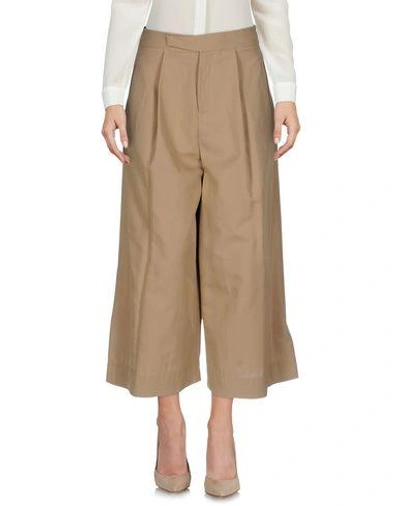 Folk Cropped Pants & Culottes In Camel