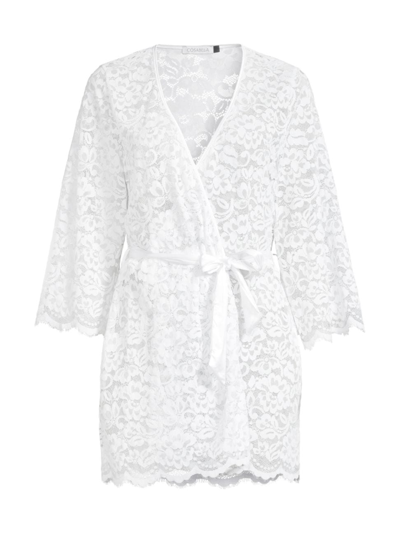 Cosabella Magnolia Short Lace Dressing Gown In White