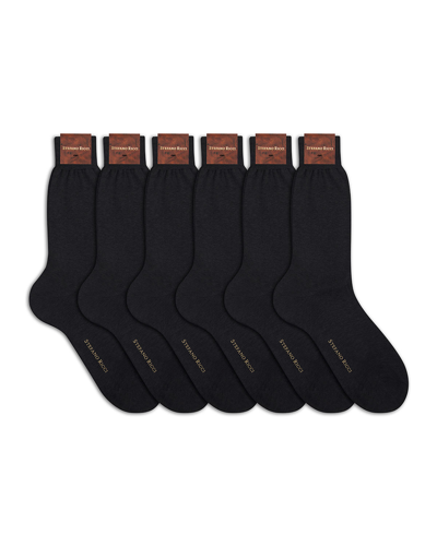 Stefano Ricci Men's 6-pack Solid Cotton Socks In Black