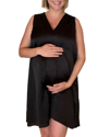 Emilia George Fabric Matters Cecilia Trapeze Maternity Midi-dress In Satin Black
