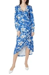 Emilia George Maternity The Selina Printed High-low Dress In Blue