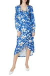 Emilia George Maternity The Selina Printed High-low Dress In Blue Floral