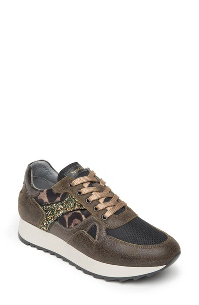 Nerogiardini Leopard-print Glitter Runner Fashion Sneakers In Black