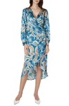 Emilia George Maternity The Selina Printed High-low Dress In Blue Floret
